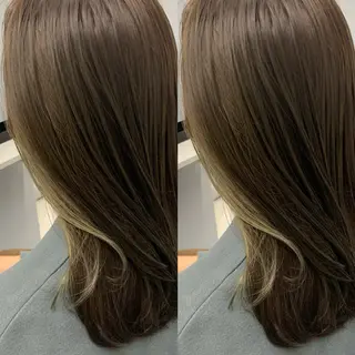 セミロング ブリーチ無しカラー✨ 美鈴のヘアスタイル