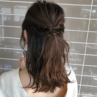 セミロング ヘアアレンジ 辻堂メンズ特化 YU-YAのヘアスタイル