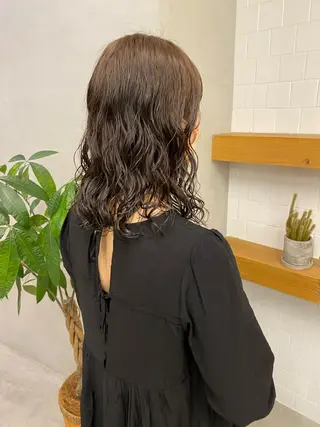 ミディアム カラー パーマ 、 、のヘアスタイル