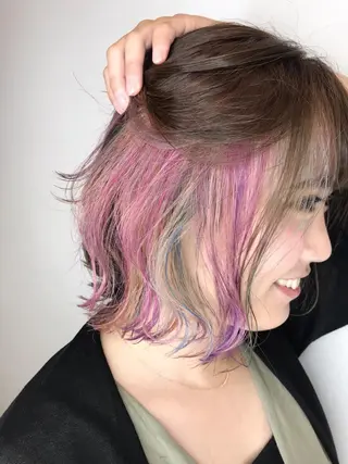 ショート カラー シールエクステ⭐️ オオミタクヤのヘアスタイル