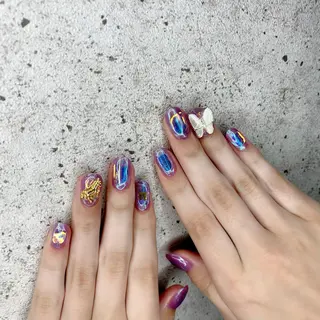 ミディアム カラー パーマ ヘアアレンジ メンズ キッズ ネイル マツエク・マツパ Salon Ｋのネイルデザイン