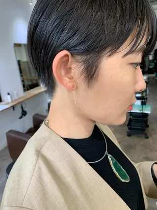 ショート カラー パーマ/透明感カラー /ボブ/吉田一生のヘアスタイル