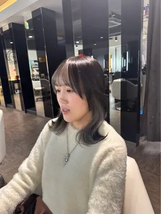 ミディアム カラー 中川 蓮のヘアスタイル