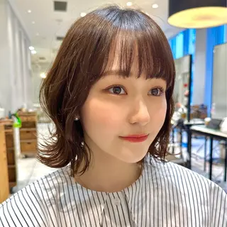 ミディアム 💎小顔前髪& カラー💎片桐雄一のヘアスタイル