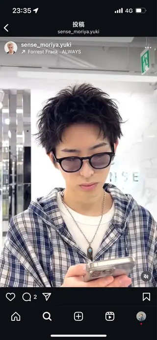 ショート メンズ縮毛/ 流れる縮毛矯正石井のヘアスタイル