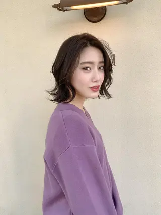 ショート レイヤー/韓国/ボブ 縮毛矯正/畠中ケントのヘアスタイル
