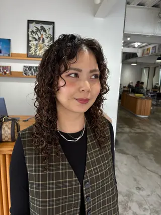 セミロング パーマ ノハナ💜北谷 BY MY SIDEのヘアスタイル