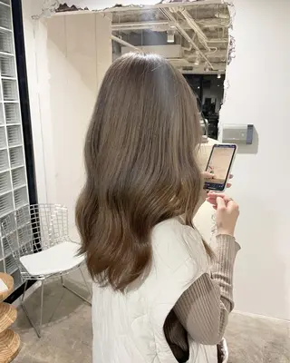 ロング カラー 透明感カラー/顔周り レイヤー/髪質改善のヘアスタイル