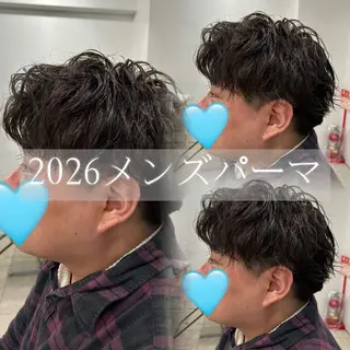 パーマ メンズ デザインカラー/ ハイトーン🍀白石のヘアスタイル