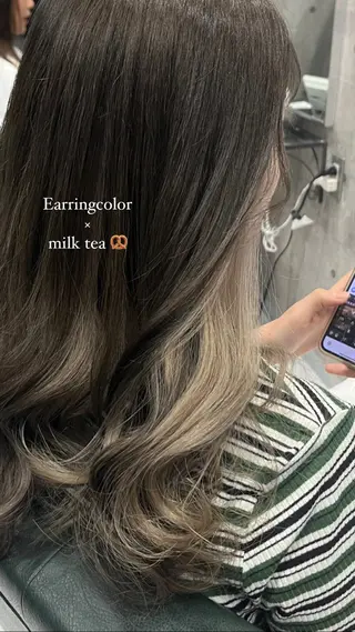 セミロング カラー ♡🎀垢抜け透明感 カラーaomi🐇♡のヘアスタイル