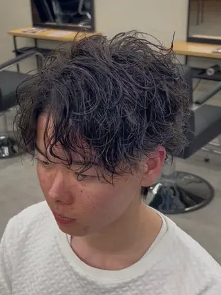 ショート パーマ メンズ 【メンズ特化✨️】 韓国風ヘア/栁沼遼眞のヘアスタイル