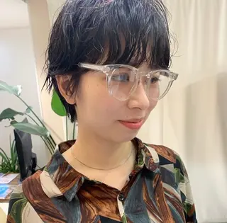 ミディアム パーマ 古沢 新のヘアスタイル