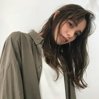 セミロング カラー 日々所属・谷 大地のヘアスタイル