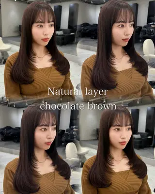 ロング カラー 似合わせレイヤーカッ ト🩶瀧本美咲のヘアスタイル