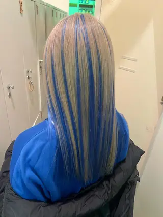 ロング カラー ハイトーンカラー/エ クステ/デザインのヘアスタイル