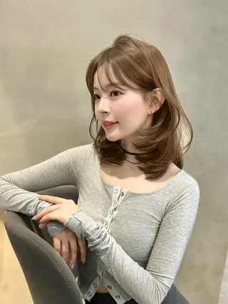 ミディアム カラー GLROW haruhiのヘアスタイル