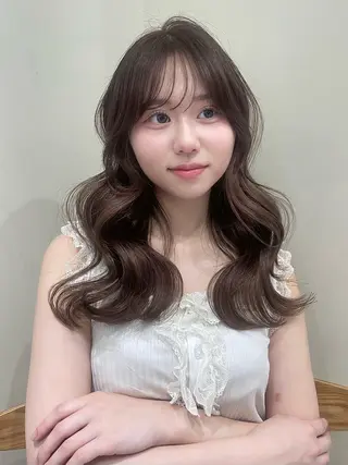 ミディアム カラー 透明感カラー Jilblanアオイのヘアスタイル