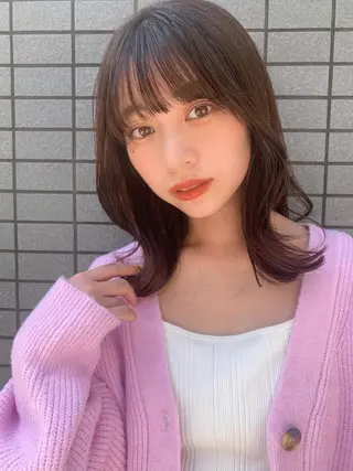 セミロング カラー KANA/ボブ/ インナーカラー/艶髪のヘアスタイル