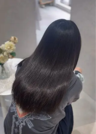 ロング パーマ suzuka/透明感 カラー 美髪縮毛矯正のヘアスタイル