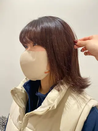 ミディアム カラー ベージュ/アレンジ /横浜/杉本千夏のヘアスタイル