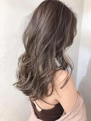 セミロング カラー ヘアアレンジ Aloa透明感ヘア ♡kanami♡のヘアスタイル