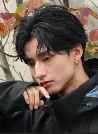 ミディアム カラー パーマ メンズ 夏果⭐︎fifth 天神 海外風パーマのヘアスタイル