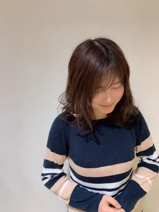 ミディアム カラー 💎髪質改善/縮毛 💎メンズカット石尾のヘアスタイル