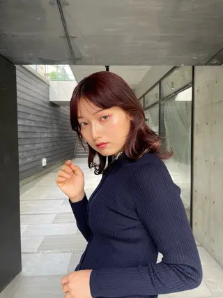 ミディアム カラー 愛莉/ラベンダー/ ベージュ/ブラウンのヘアスタイル