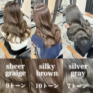 ロング カラー 井本翔太.髪質改善. ベージュ.グレージュのヘアスタイル