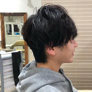 ショート カラー パーマ メンズ メンズサロン💈 吉岡陽【中野】のヘアスタイル