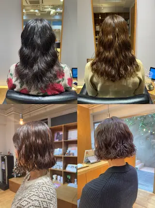 ミディアム コテ巻き風/ボブ パーマ🌼杉田 萌恵のヘアスタイル