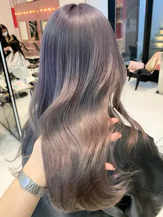 セミロング カラー ハッシュカット/ハイ トーン/MANAMIのヘアスタイル