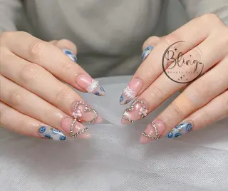 ロング パーマ 波 なみのネイルデザイン