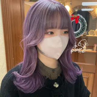 セミロング カラー ヘアアレンジ maoブリーチ無し 似合わせカラーのヘアスタイル