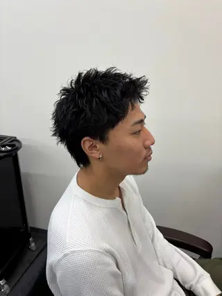 パーマ メンズ スパイキーパーマ 柏NO1 藤本葉のヘアスタイル
