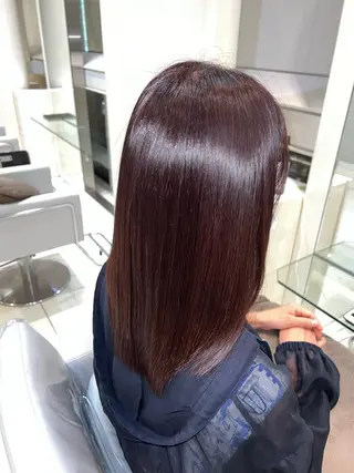 セミロング 縮毛矯正/髪質改善 /ブリーチ/東陽町✨のヘアスタイル