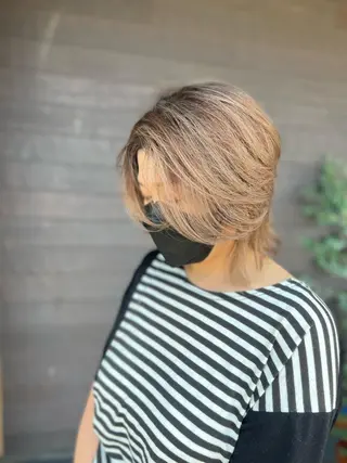 ミディアム カラー 太白区白髪ぼかし/ ボブカット/千葉達人のヘアスタイル