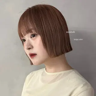 カラー saki‪🌱‬♡ /ボブ/透明感カラーのヘアスタイル