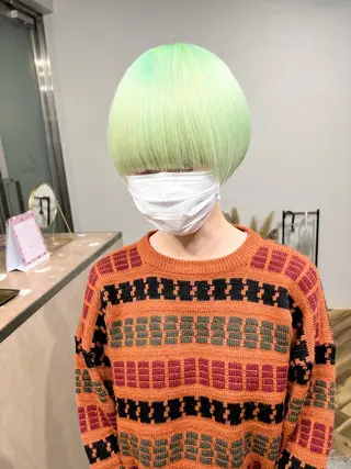 ショート カラー lani ブリーチ /ダブルカラーのヘアスタイル