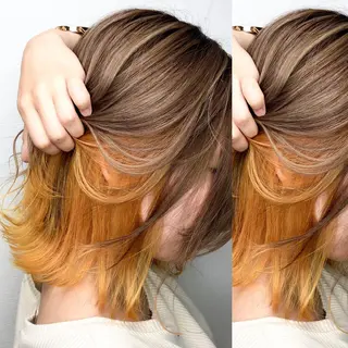 ショート カラー JuNブリーチに 縮毛矯正するプロのヘアスタイル