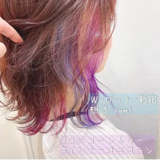 ショート カラー パーマ ヘアアレンジ メンズ キッズ ネイル マツエク・マツパ 新宿駅近♡友達とOK 🦋W -ワット -のヘアスタイル