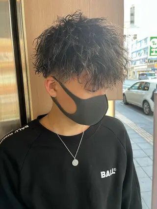 ミディアム カラー パーマ メンズ AVANCE.難波 店長 松元のヘアスタイル