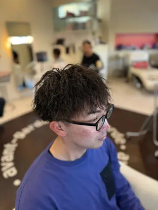 パーマ メンズ 長屋 裕也のヘアスタイル