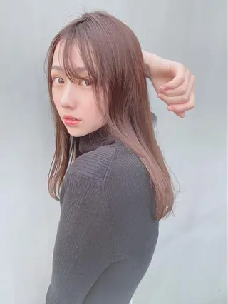 セミロング カラー パーマ ヘアアレンジ 【公式】amble luxe池袋東口🩷のヘアスタイル