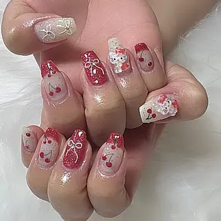 ネイル シュシュ 🎀 girly nailのネイルデザイン