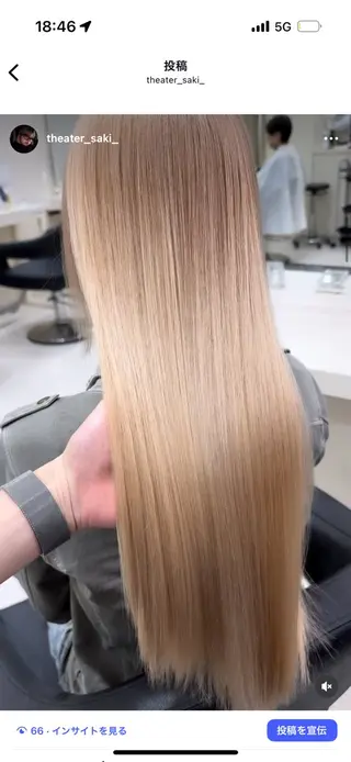 カラー ハイトーン/透明感 艶カラー/SAKI‎のヘアスタイル