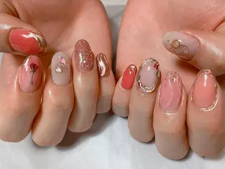 ショート カラー パーマ ネイル マツエク・マツパ illum hicariのネイルデザイン