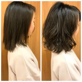 ミディアム パーマ ディレクター ノナカのヘアスタイル