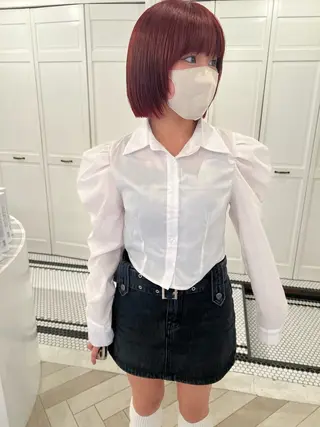 カラー ブリーチカラー🎀 韓国風/寺門美優のヘアスタイル