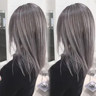 ロング カラー 表参道/ハイライト バレイヤージュのヘアスタイル